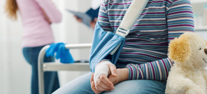 Child with injured arm